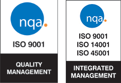 ISO9001, ISO4001 és 45001 logók